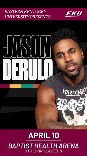 Watcha Say, Colonels!? We told you the next concert would be our biggest one yet… and we meant it. Jason Derulo is taking your Eastern Experience to the next level when he hits the stage in the Baptist Health Arena at Alumni Coliseum on April 10th, 2026! It’s bound to be a concert experience like no other, so you won’t want to miss it. That’s all we can share for now, but stay tuned throughout the school year for more info! 🎤🔥 #EKU #EasternExperience | Eastern Kentucky University