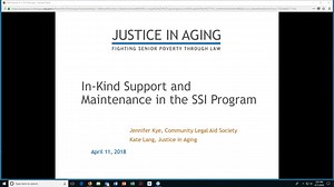 Free Webinar: In-Kind Support and Maintenance in the SSI Program