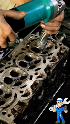 PRO SKILLS ENGINE HEAD VALVE SEAT GRANDING #viralshorts #workshop #head #tools