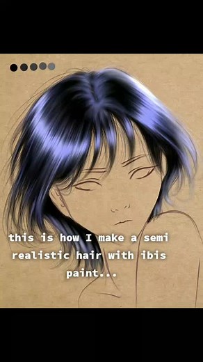 drawing semirealistic hair 🖤 #ibispaintx #ibispaintxtutorial #digitalart #semirealism #hair #howtodraw #ulzzanggirl #kawaii