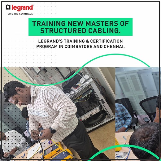 Legrand helped a diverse group of professionals to deepen their knowledge and enhance their skills in the critical domain of network infrastructure with a successful Structured Cabling Training and Certification Program. Participants engaged with detailed case studies and dynamic discussions, acquiring valuable knowledge on optimising network performance and future-proofing their cabling infrastructure to meet evolving needs. Keep an eye out for Legrand's training programs in the near future in