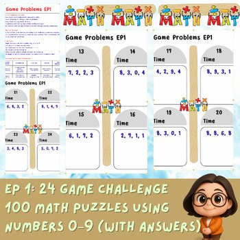 EP 1: 24 Game Challenge 100 Math Puzzles Using Numbers 0–9 (with Answers)