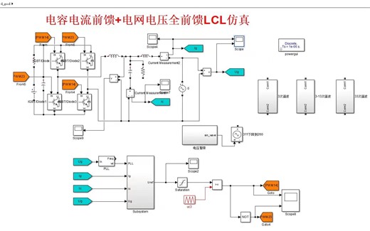 南航阮新波TRANS_单相LCL并网逆变器电网电压全前馈+有源阻尼_仿真讲解