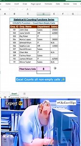 8.8K views · 34 reactions | COUNTA Function in Excel | Count Non-Empty Cells #counta #excelfunctions #excelshorts #excelcount #datacleaning #excelbasics #statisticalfunctions #excelglobal #facebookpostシ | Mr GK | Facebook