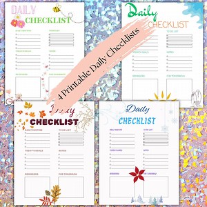 Seasonal Daily Checklist Bundle | Winter Spring Summer Fall | Printable PDF & PNG - Etsy UK