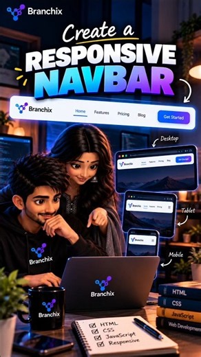Build a Responsive Navbar with HTML, CSS & JavaScript (Beginner Project)