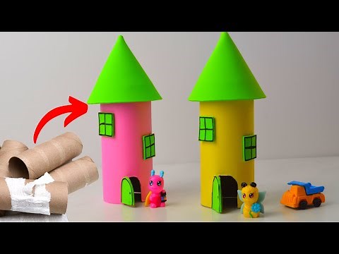 Simple Toilet paper roll craft ideas | Paper tube castle DIY | Cardboard tube castle | Craftsbyanu