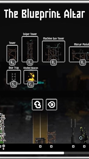 Unlocking the Blueprint Altar lets you rearrange structures in your camp, giving you endless base customisation options! 💪 Experiment and find out which configuration gives you the best odds of surviving the night! The machine gun turret takes up quite a bit of space, and needs to be reloaded, but it’s really good at dispatching swarms of small enemies… What’s the best spot for it? Download The Ember Guardian Demo today and start pushing back the darkness! 🔥 #indiegame #indiegamer #gaming