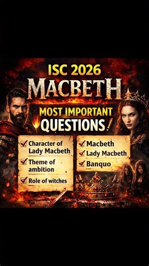 अगर Macbeth पढ़ रहे हो तो ये Important Questions Exam में आ सकते हैं 😱 | Class 12 ISC #shorts