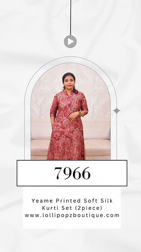 🌟Yeame Printed Soft Silk Kurti Set (2piece) Product Code-7966 🌟Fabric :- Top :- Printed Soft Silk Bottom :- Soft Silk🌟 Style :- Top :- A-Line Middle Slit Bottom :- Cigarette Fit 🌟 Features :- Top :- No Pockets Body With Lining 3/4 Sleeves Bottom:- 2 Side Pockets Cigarette Fit With Elastic Waistband 🚚Dispatch - Product will be dispatched after 07 working days 👗Size - M -2XL🛍Place order via the website only🏷Price - 1299.00#lollipopzboitique#womenskurti #dailywear #indowesternwear #trending
