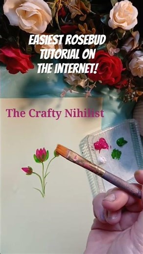 Easiest rosebud Tutorial on the Internet! #shorts #easyart #easyrosepainting #art #beginners