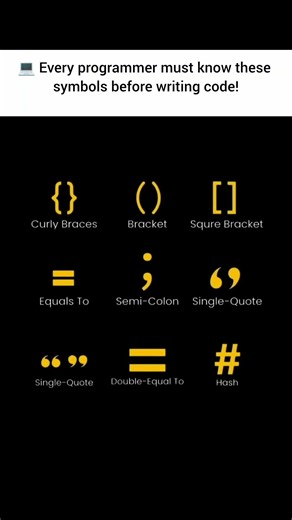 Every Programmer Must Know These Coding Symbols! 💻🔥 #developer #coding #symbols #programming #tech
