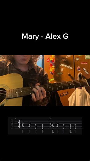 Little riff tutorial for Mary by Alex G #alexg #guitar