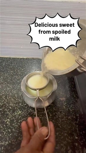 Delicious Sweet Made From Spoiled Milk 😍|Zero Waste Recipe🥛🍮 #easyrecipe #cooking #food #trend