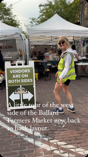 A little tour with our very own @kakubes of a section of the new back to back vendor layout at the Ballard Farmers Market! This Sunday don’t miss all the great vendors on the west side just waiting to help you fill that Sunday #markethaul Market Minis @martinfamilyorchards @handmadecookingknives @shambalabakeryandbistro Cheri Ellis @islandgirlseafood_co @lyallfarms @liasgarden2015 @greenwoodcider @themightytruffle @bluesummerhouse @sageonthemountain @harborherbalist @moonfemmecollection @theoldf