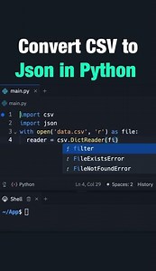 Converting CSV to Json in Python #softlinks #python #softwareengineering