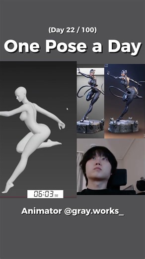 3D Character Pose Study Day 22