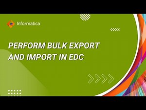 How to Perform Bulk Export and Import in EDC