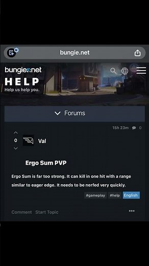 Look What I Found In Bungie's Help Forums! #destiny2pvp Ergo Sum PvP