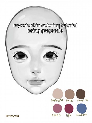 Reva Skin Coloring Tutorial Using Grayscale - Digital Art Tutorial