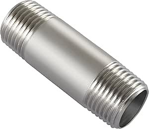 Beduan Stainless Steel Pipe Fittings, 1/2" NPT x 1/2" NPT Male Threaded, 2" Length Nipple Cast Pipe