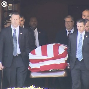 16K views · 101 reactions | WATCH: Former President George H.W. Bush's casket was moved from a Houston funeral home Monday morning. Mr. Bush's service dog Sully led the way. | WSPA 7News | Facebook