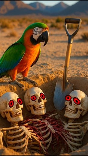 The Parrot of the Desert Secrets 🦜💀🌵 #youtubeshort #shortvideo