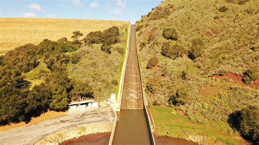 Lake Casitas reaches full capacity, starts to spill