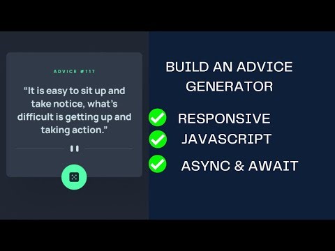 Frontend Mentor Advice Generator - HTML,CSS, JS ,API.