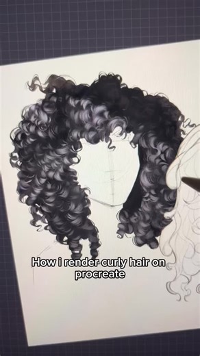 BAHO | For the people that ask for a curly hair tut like months ago…..hi…hey🤡 - - - #artreel #digitalart #artprocess #howtorendercurlyhair... | Instagram