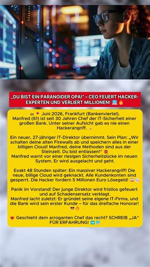 Er feuerte den 61-jährigen IT-Experten – Am nächsten Tag wurde die Bank gehackt! 😱💻