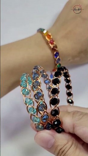 Basic 3-wire braid bracelet - Free tutorial video link above the title #shortsvideo #wireworks