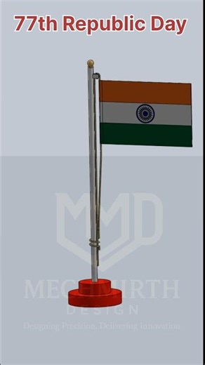 Indian Flag Wave Simulation in SOLIDWORKS | FEA Tricolour Wave | 3D Visualization & Modeling