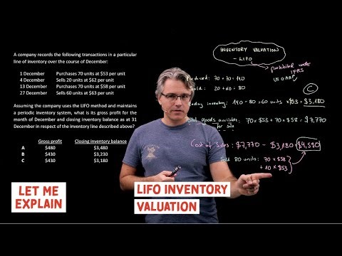 LIFO - Last In First Out - inventory valation (for the CFA Level 1 exam)