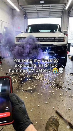 Boss thought his $110k hummer EV battery was gone 😂😭 #aitrend #prank #aitrend #aiprank