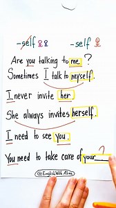 17K views · 554 reactions | Using SELF with Pronouns in practical examples #englishwithalina #learn #learning #English #LearnEnglish #esl #englishonline #practiceenglish #easyenglish #angielski #английский #ingles | English With Alina | Facebook