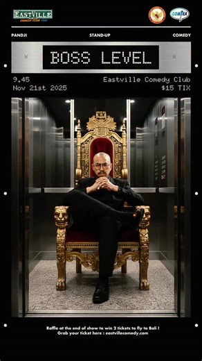 pandji pragiwaksono on Instagram: "Everything in NYC is BOSS LEVEL Join my comedy special as i riff on life in NYC, the people, the food, the high cost of living, the culture shock, and the joy of starting all over again. Nov 21st 9.45 PM @eastvillecomedy , Brooklyn $15 / tix Get your tix at eastvillecomedy.com Here’s the kicker: 1 lucky raffle winner will win 2 tix to fly to Bali & back to NYC. Mention someone you wanna bring to Bali witn you in the comment section. BOSS LEVEL. A standup comedy