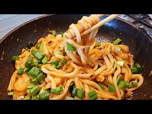 How to make Stir-Fry Shrimp Yaki Udon || Easy Asian Recipe || ASMR Cooking