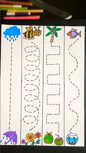 ✏️ Pre-Writing Worksheet ||👇 Trace the lines || 🎥 Full tutorial video ↓