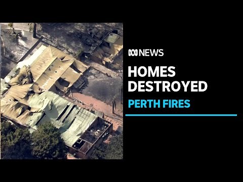 Bushfire rages in Perth's northern suburbs with at least 10 homes destroyed