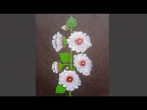 How to draw flowers step by step? # Hollyhock flowers easy drawing # Draw flowers in easy way.