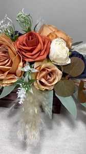 Wedding Centerpiece Orange Table Decor Navy Blue Terracotta Centerpiece Navy Blue Wedding Table Centerpiece Rust White Artificial Flower - Etsy