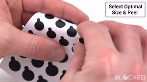 BLOCKED Stackable Webcam/Camera Vinyl Covers | 57 Tabbed Low-Tack Restickable Webcam Sticker | Multiple Sizes | White 57-Pack Tabbed (Ultra Glossy)