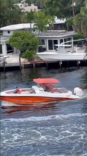 Gorgeous Orange Speed Boat Sighted #speedboat #fortlauderdale #boatlife