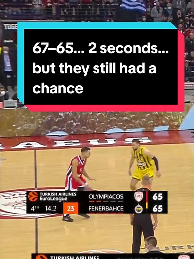 Came down to this 👀 Olympiacos vs Fenerbahce (2021) Final Minutes 🏀 #euroleague #olympiacos #fenerbahce #highlights #basketballchallenge