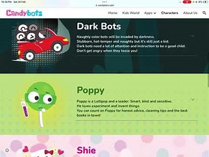 Candybots Characters! Learn all about Candybot characters.