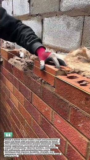Perfect Brick Wall Finishing Skills #MasonryWork #Bricklaying #Construction