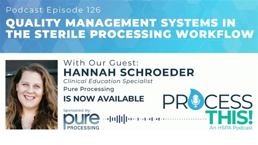 🎧 Podcast Episode Process This! Episode 126: Quality Management Systems in the Sterile Processing Workflow 🎙️ Listen now: https://hubs.ly/Q03Xf3r40 How can data already being collected like sterilizer printouts and biological monitoring drive meaningful change in your SPD? In this episode, host Casey Czarnowski sits down with Hannah Schroeder, Clinical Educator at Pure Processing, to explore the power of Quality Management Systems in sterile processing. From standards and guidelines to actiona
