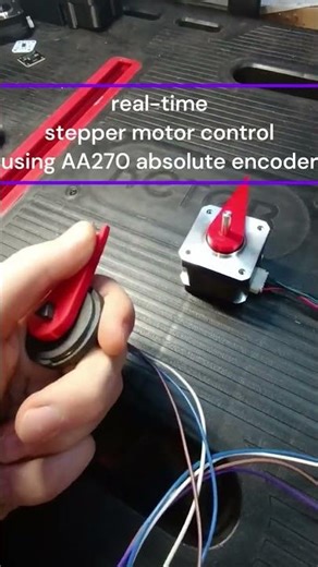 stepper motor Control by AA270 absolute encoder #robotics