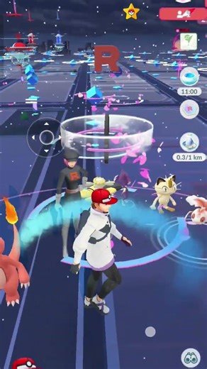 Oh how I catches team rocket meowth and goh scoorbony #pokemongo #pokemongocommunityday #reels